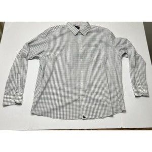 Untuckit Button-Up Checkered Long Sleeve Cotton Shirt. Size XXXLC Tall-Reg.